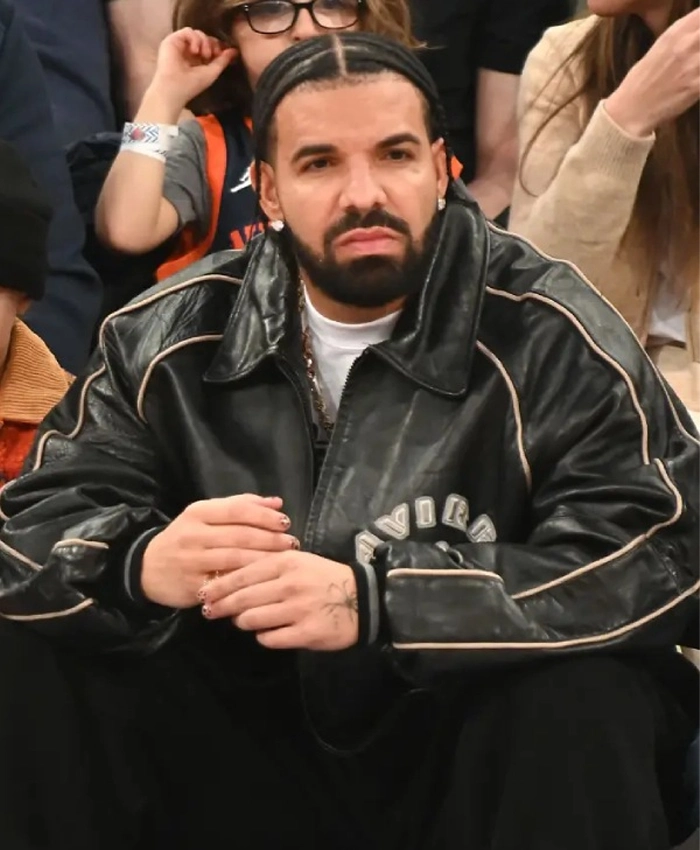 Drake Knicks Game Avirex Leather Jacket