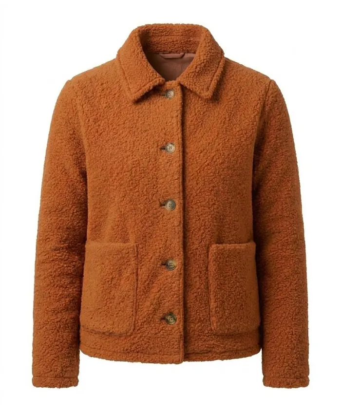 Emma Movie Onwards and Sideways 2026 Laura Linney Sherpa Orange Jacket