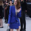 Emma Stone Paris Fashion Week 2026 Royal Blue Blazer On Sale Front