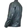 Ethan Distressed Waxed Green Leather Cafe Racer Jacket On Sale