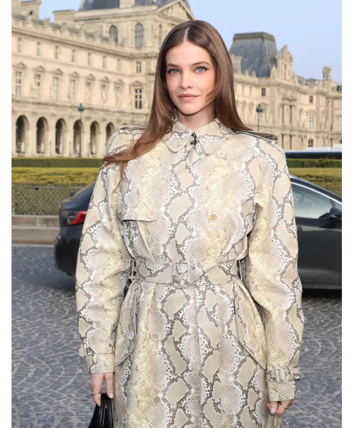Fashion Week 2026 Barbara Palvin Python Printed Coat