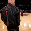 Fat Joe NY Knicks Game Ring Night Madison Square Garden 2026 Black Leather Jacket Back View