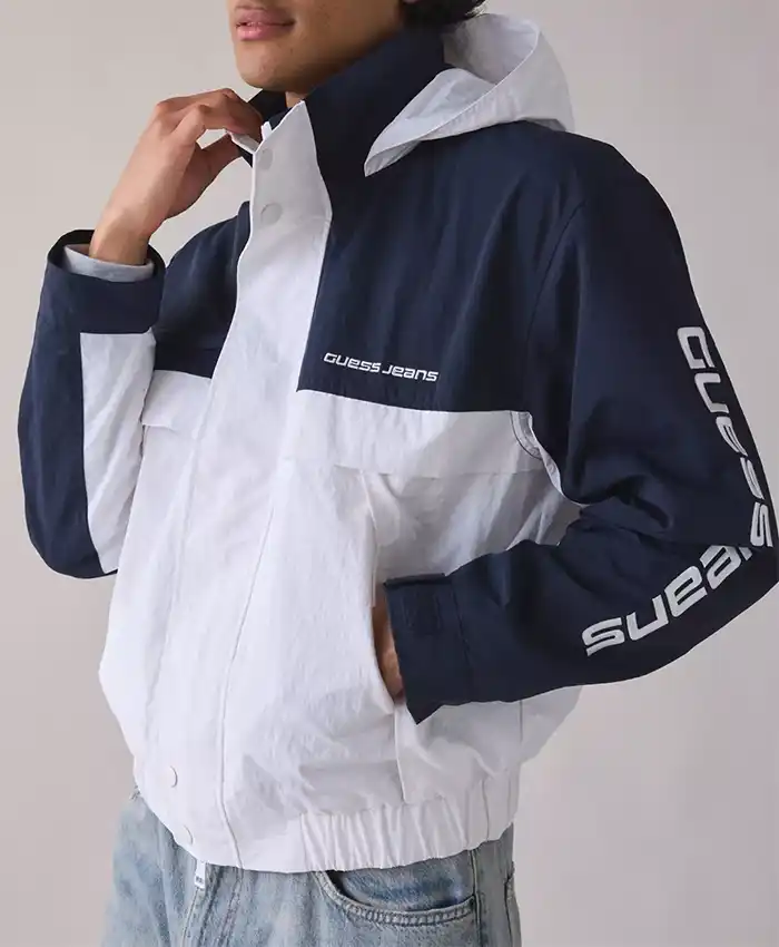 GUESS JEANS Colorblock Windbreaker Jacket