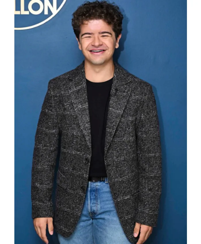 Gaten Matarazzo The Tonight Show Starring Jimmy Fallon Grey Tweed Blazer Front