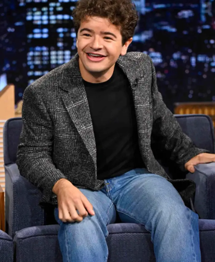 Gaten Matarazzo The Tonight Show Starring Jimmy Fallon Grey Tweed Blazer