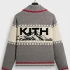 Get Now Kith Vancouver Wyona Zip Up Grey Knitted Sweater Cardigan On Sale