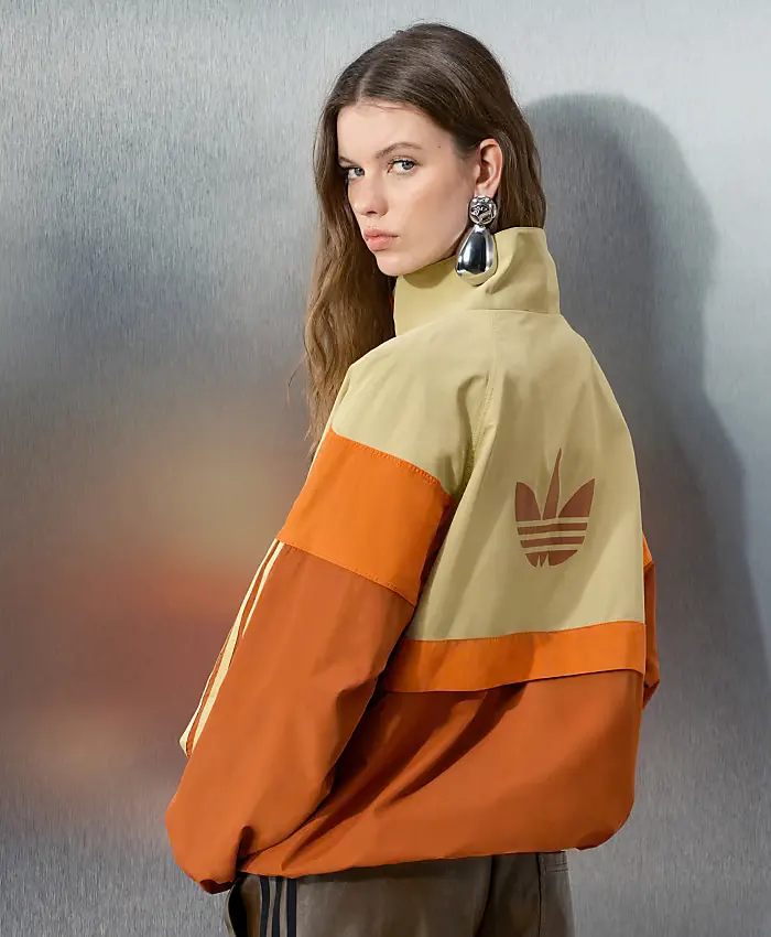 Get The Adidas Originals x Asos Overhead Colorblock Orange Track Jacket Back View