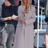 Gillian Anderson Movie Animals 2026 Double Breasted Off White Wool Coat Front