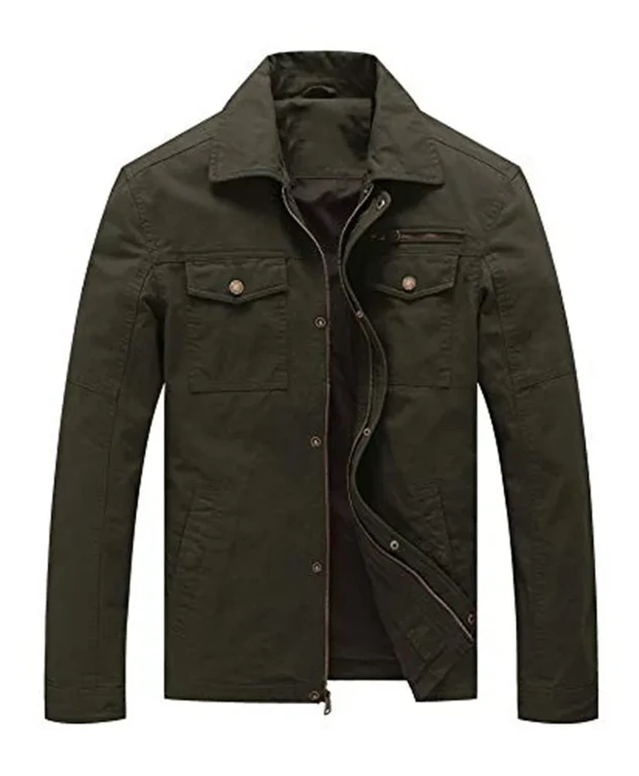 Greyston Holt TV Series Neagley 2026 Hudson Riley Green Cotton Military Jacket