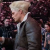 Guile In The Wild Street Fighter Cody Rhodes Brown Leather Shearling Bomber Jacket Side