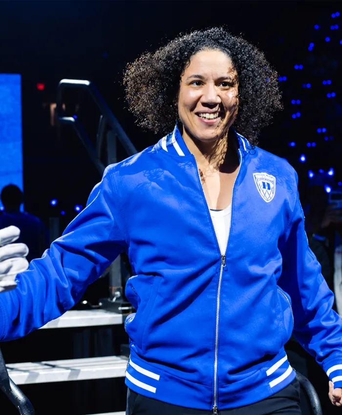 Half Time Show Kara Lawson Duke Blue Jacket