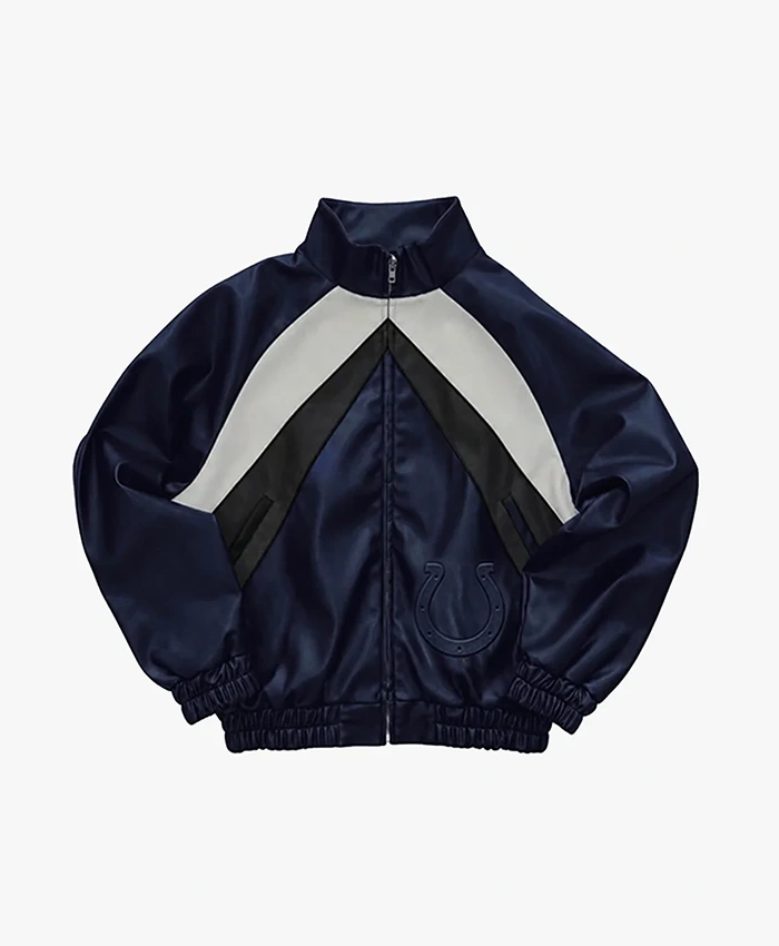Indianapolis Colts Kru Leather Track Jacket