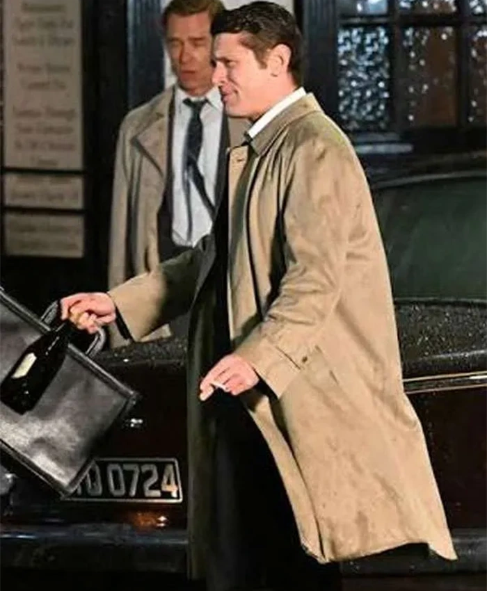 Jack O’Connell Movie Ink 2026 Larry Lamb Beige Cotton Coat