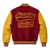 Jalen Brunson New York Knicks Saxons Red and Yellow Letterman Varsity Jacket Back