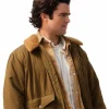 James You Cant Leave 2026 Spencer Boldman Brown Shearling Collar Jacket