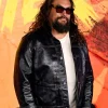 Jason Momoa Street Fighter London Photocall 2026 Black Leather Jacket