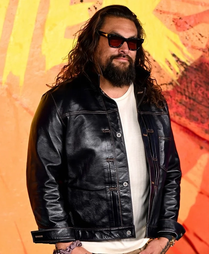 Jason Momoa Street Fighter London Photocall 2026 Black Leather Jacket