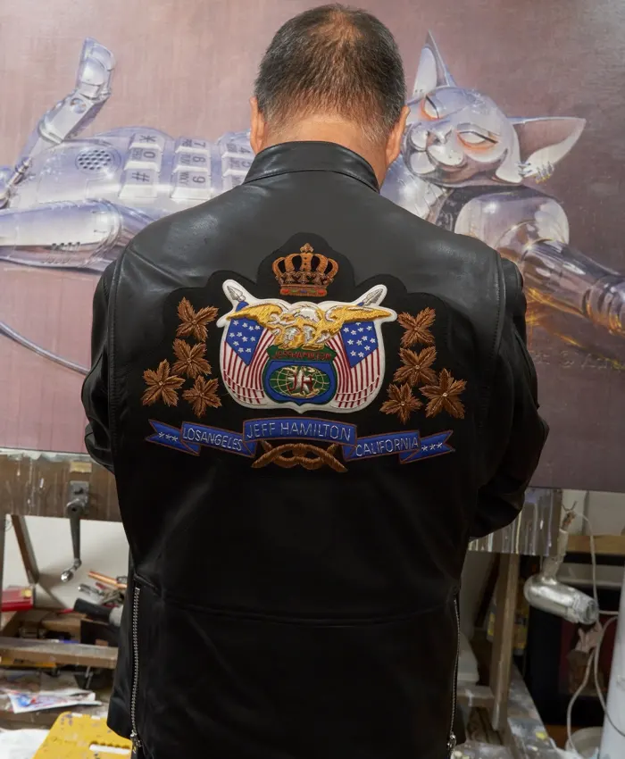 Jeff Hamilton Hajime Sorayama Black Leather Jacket