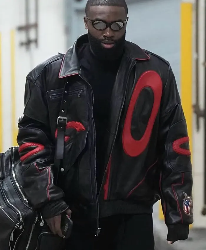 Jeff-Hamilton-Oakley-NBA-Philadelphia-76ers-vs-New-York-Knicks-Jaylen-Brown-Black-Leather-Jacket-front-view
