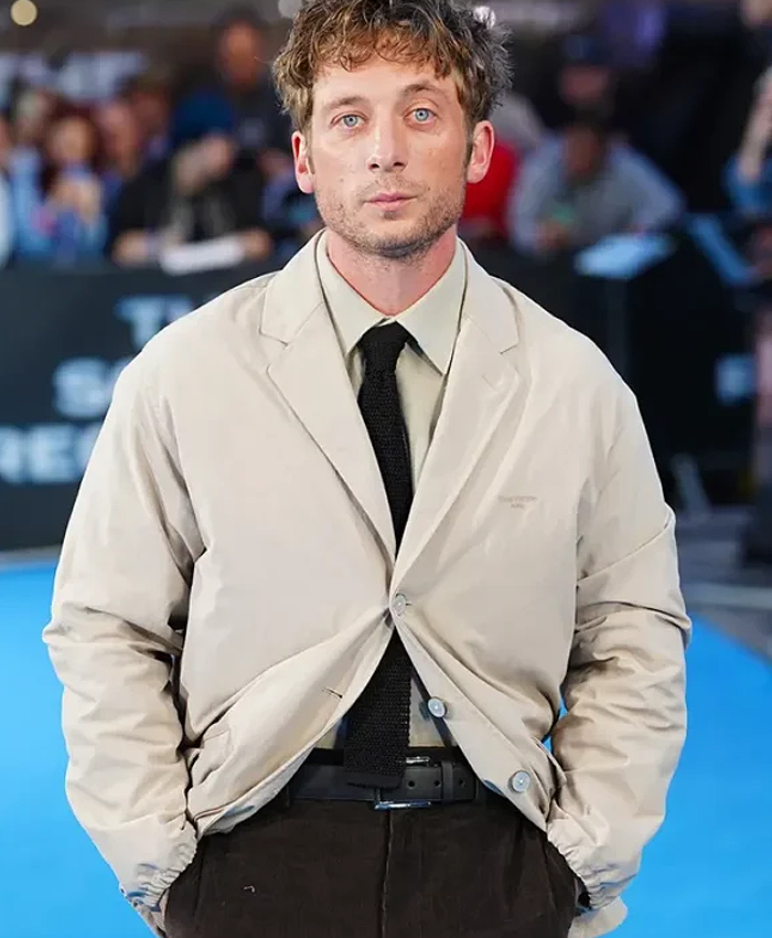 Jeremy Allen White The Social Reckoning Beige Blazer