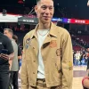 Jeremy Lin NBA China Games 2026 Brown Cotton Worker Jacket On Sale