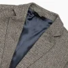 John Simons Grey Herringbone Merino Lambswool Ivy Blazer