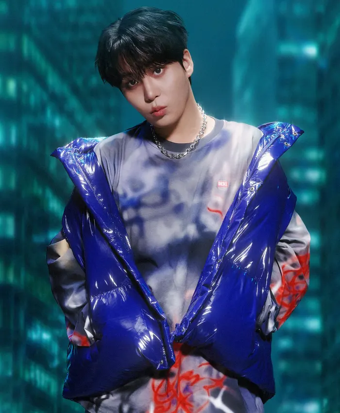 Jongho Ateez 26th Birthday Blue Puffer Vest