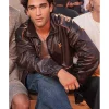 Josh Heuston Paris Fashion Week 2026 LV Brown Leather Jacket