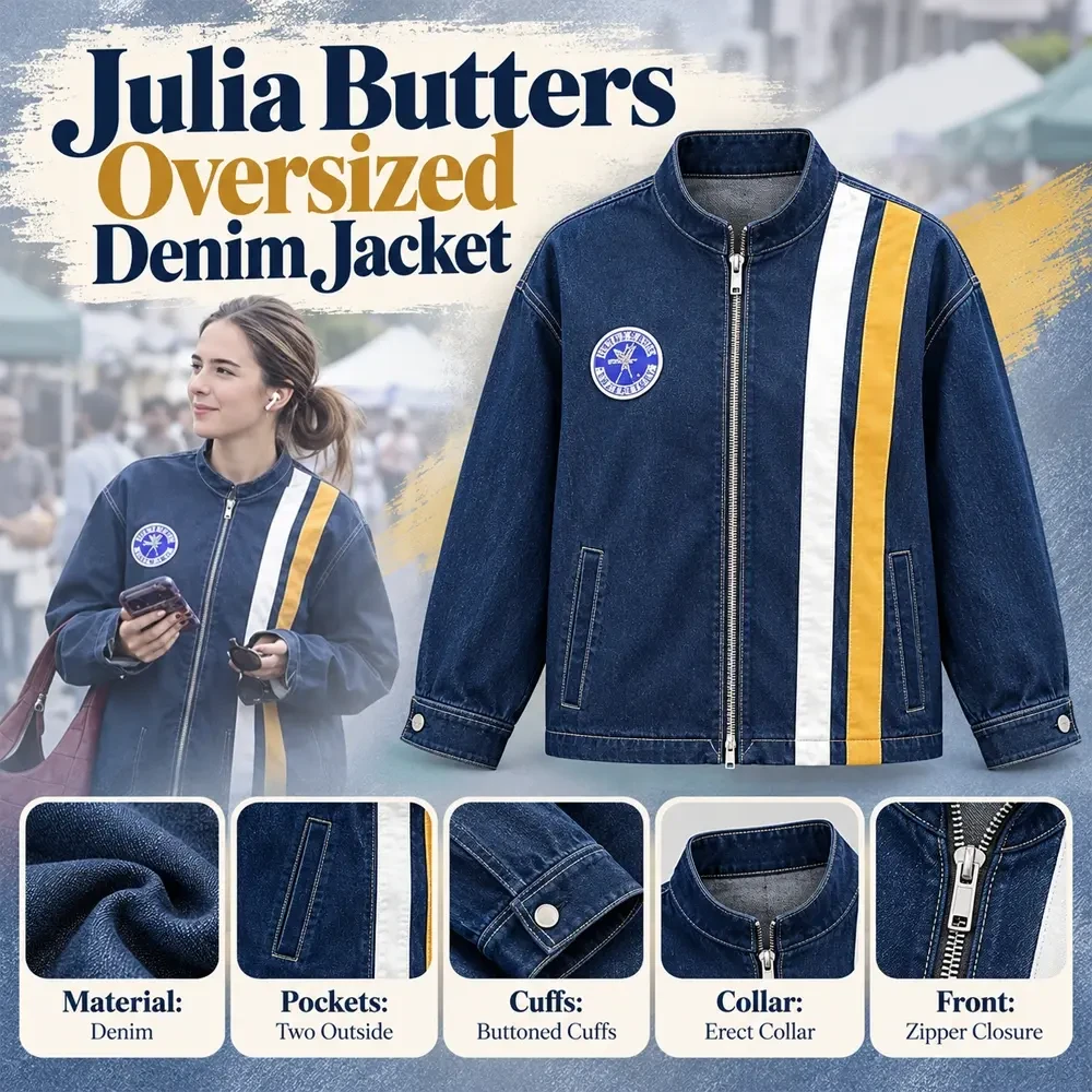Julia Butters Oversized Denim Jacket Infographic