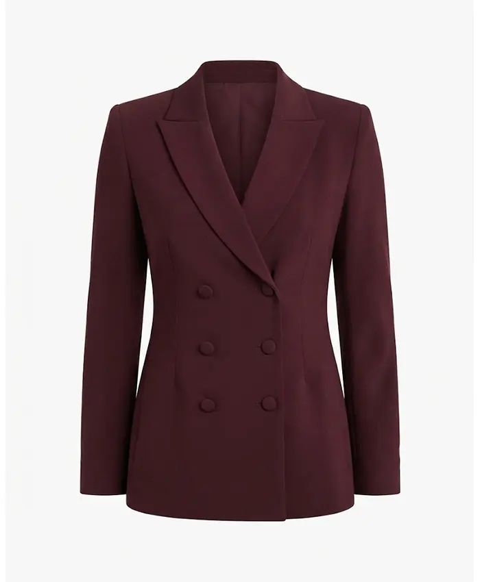 Karina TV Series Crew Girl 2026 Brown Double Breasted Button Blazer