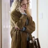 Kat Cunning TV Series Line of Fire 2026 Clare Hollingsworth Brown Suede Leather Jacket Front View