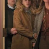 Kat Cunning TV Series Line of Fire 2026 Clare Hollingsworth Brown Suede Leather Jacket Side View