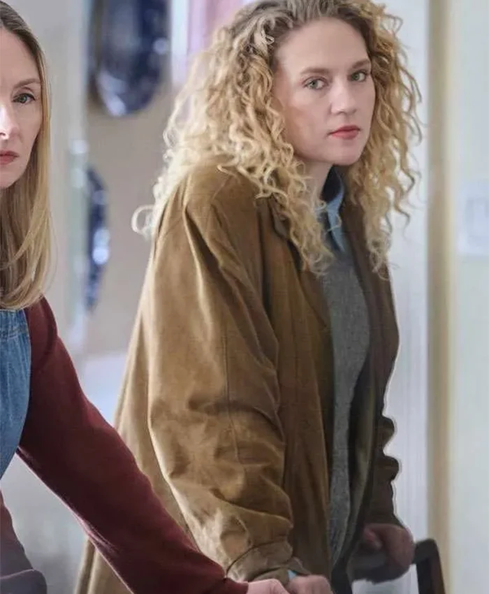 Kat Cunning TV Series Line of Fire 2026 Clare Hollingsworth Brown Suede Leather Jacket