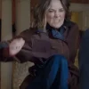 Keira Knightley TV Series Black Doves 2026 Helen Webb Brown Cotton Jacket Front
