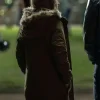 Kelly Macdonald TV Series Lanterns 2026 Sheriff Kerry Kane Green Hooded Fur Coat Back