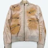 Keonho Dolce & Gabbana Multi Zip Beige Leather Jacket