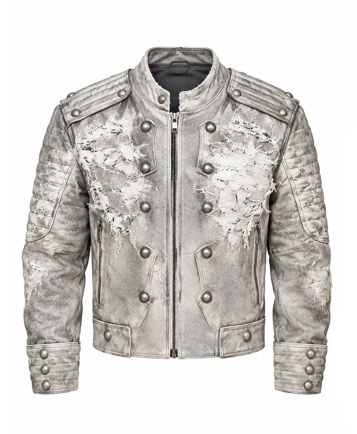Kim Seok-jin BTS Arirang World Tour Lima 2026 Grey Military Biker Jacket