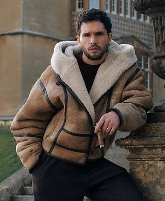 Kit Harington for Kith Winter 2026 Tan Brown Suede Shearling Jacket
