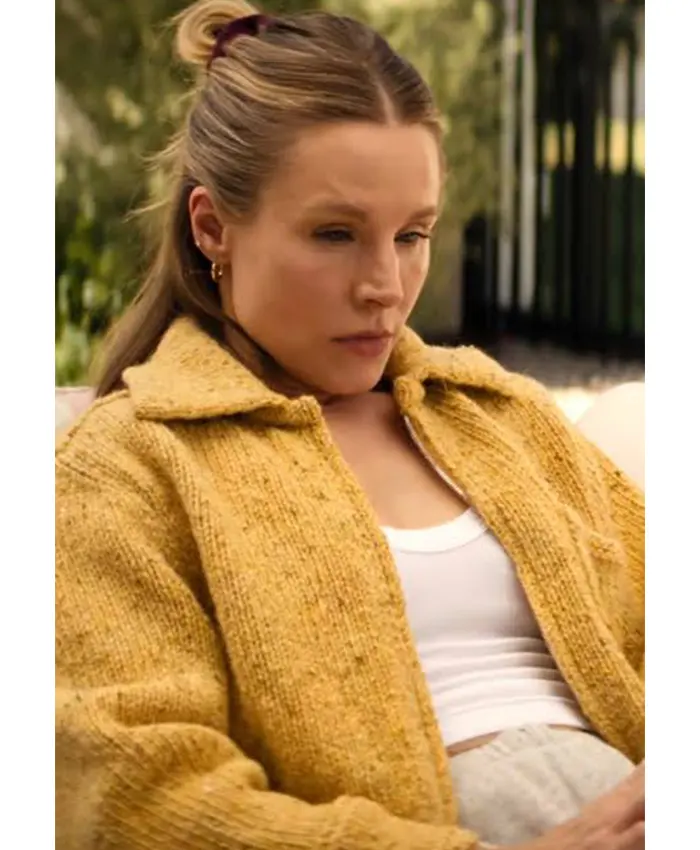 Kristen Bell TV Series Nobody Wants This S03 Joanne Williams Yellow Zip Knitted Jacket