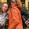 Lara Raj Paris Fashion Week 2026 Orange Leather Jacket Side