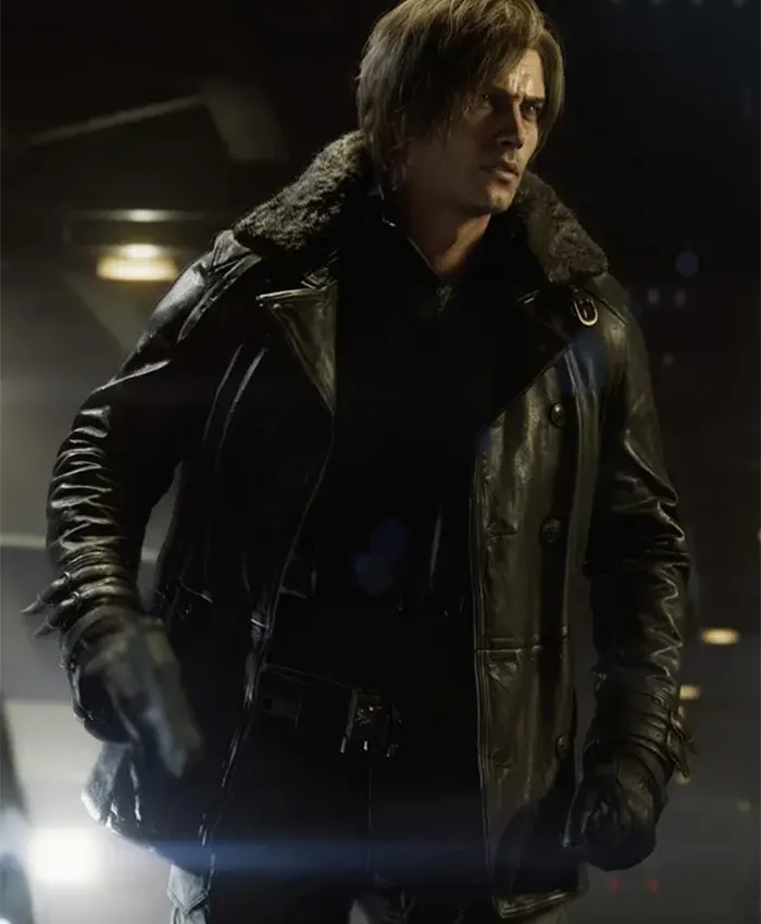 Leon Kennedy Resident Evil 9 Black Leather Jacket On Sale