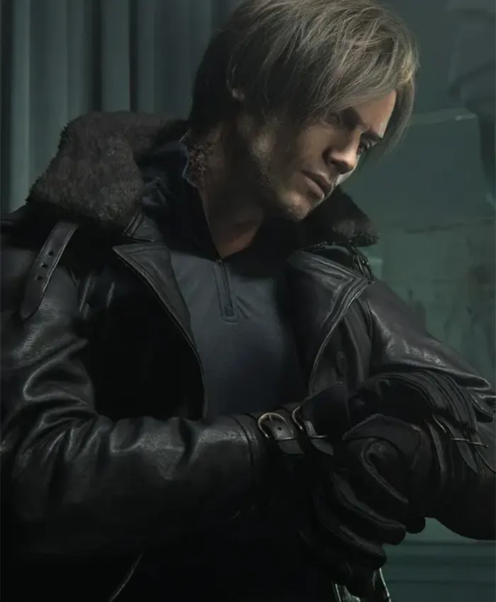 Leon Kennedy Resident Evil 9 Black Leather Jacket Shop now