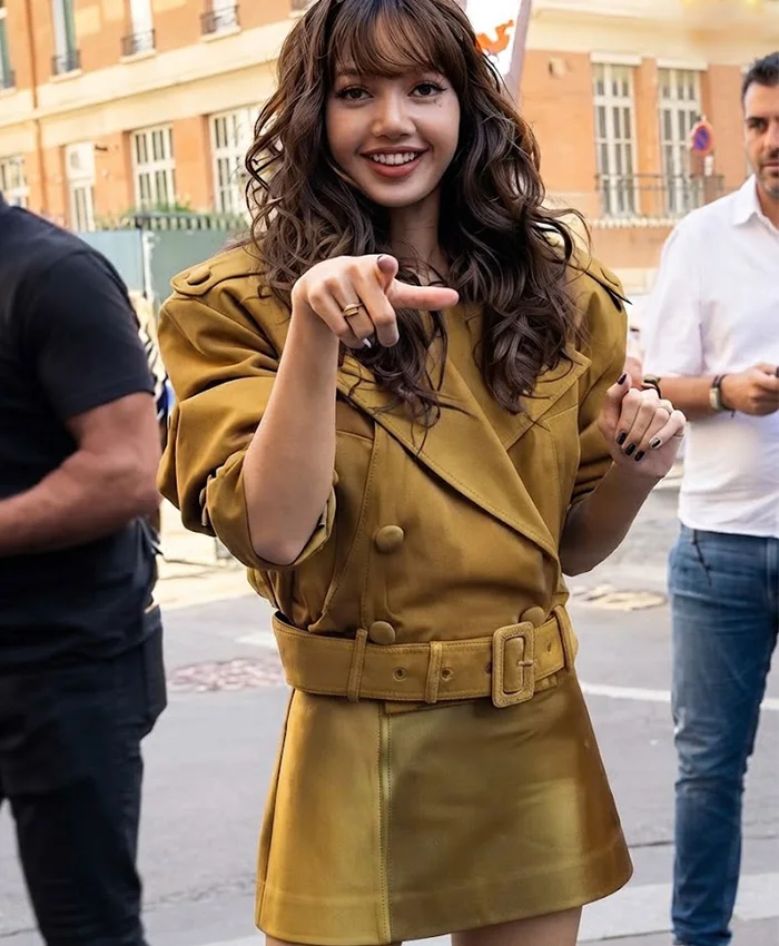 Lisa NRJ Radio studio Mustard Cropped Jacket