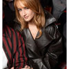 London Fashion Week 2026 Grace Van Patten Oversized Black Leather Jacket