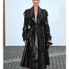 London Fashion Week Rosie Huntington-Whiteley Leather Coat