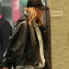 Los Angeles International Airport 2026 Jessica Alba Black Leather Jacket Side View