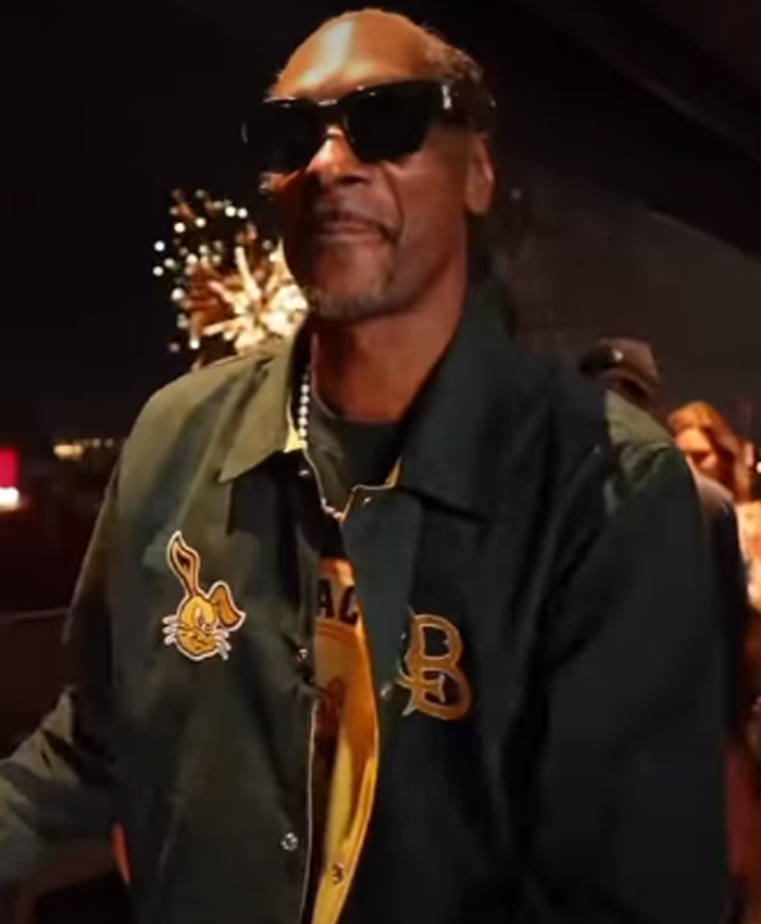 Los Angeles Memorial Coliseum Snoop Dogg Long Beach Poly Class of 89 Green Cotton Jacket Front