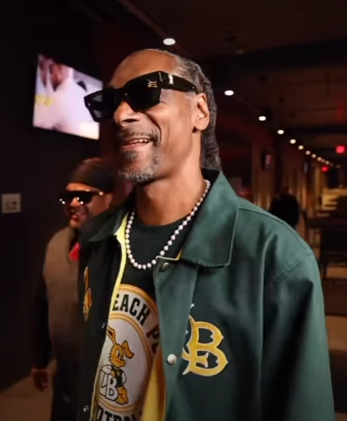 Los Angeles Memorial Coliseum Snoop Dogg Long Beach Poly Class of 89 Green Cotton Jacket Side