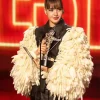 MTV Video Music Awards 2026 Lisa Fur Sleeves Black Leather Jacket