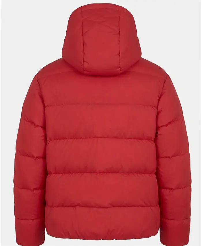 Manchester United Football Club EQT Down Adidas Red Puffer Hooded Coat Back